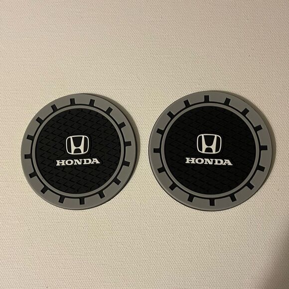 Honda car cup Coasters in black and gray. Set of 2 NWT - Picture 4 of 7